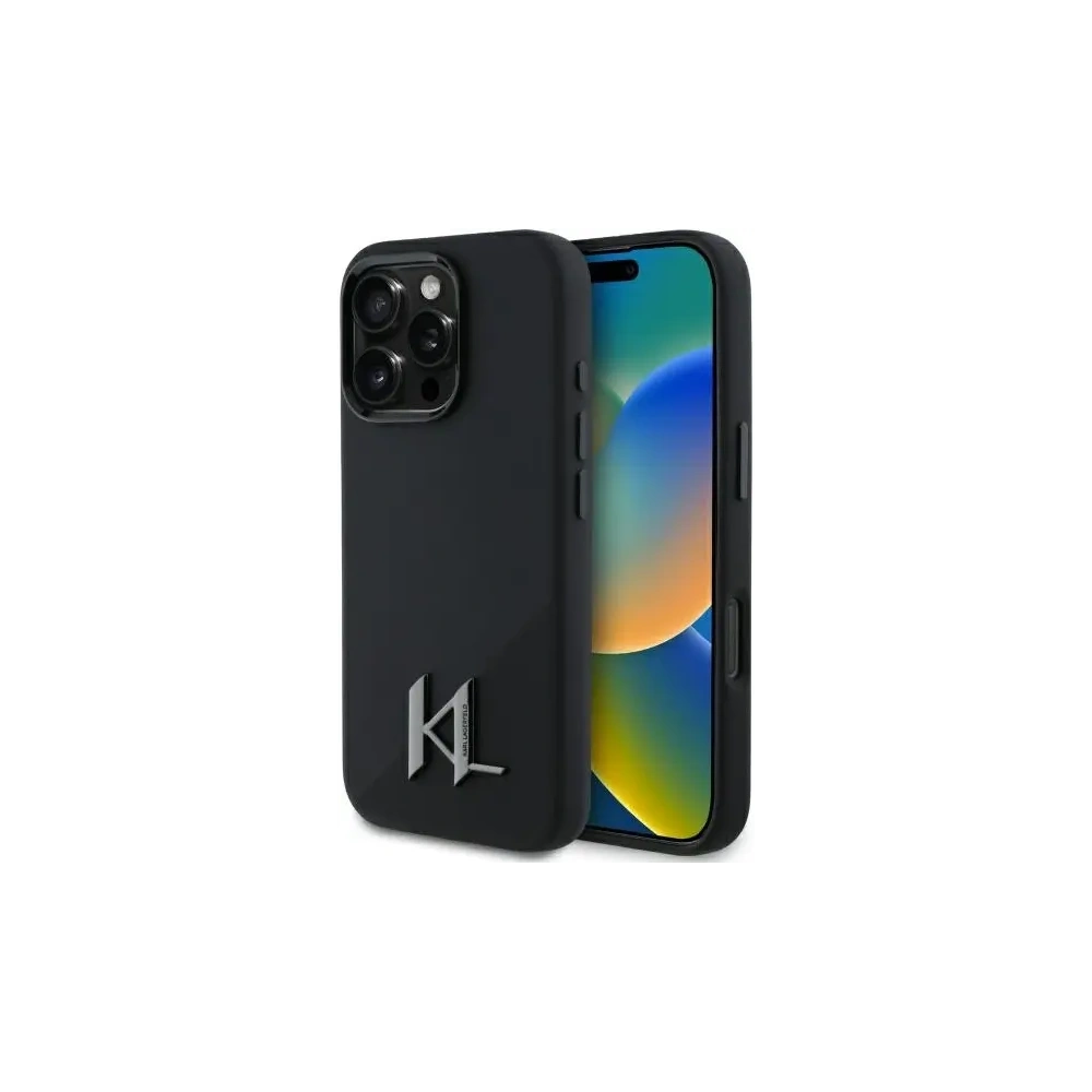 Hurtownia GSM - Etui Karl Lagerfeld KLHMP16XSCMKMPCK Apple iPhone 16 Pro Max hardcase Silicone Shadow Metal Initial MagSafe černý/black - KLD21781 - {ean13} - Hurt