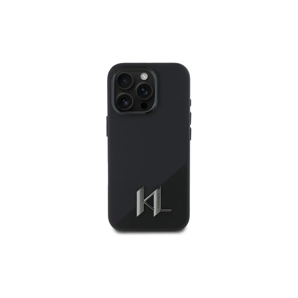 Hurtownia GSM - Karl Lagerfeld KLHMP16XSCMKMPCK Apple iPhone 16 Pro Max husă din silicon Shadow Metal Initial MagSafe neagră - KLD21781 - {ean13} - Hurt
