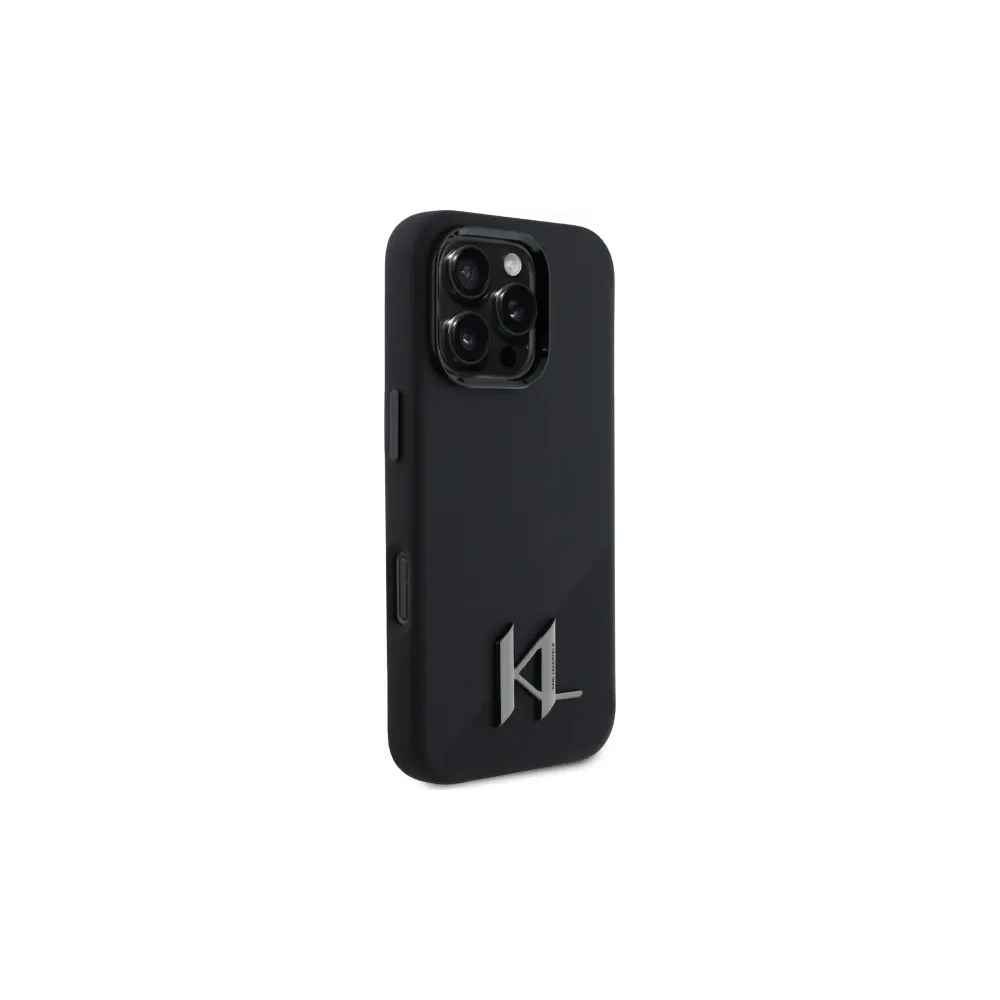 Hurtownia GSM - Karl Lagerfeld KLHMP16XSCMKMPCK Apple iPhone 16 Pro Max husă din silicon Shadow Metal Initial MagSafe neagră - KLD21781 - {ean13} - Hurt