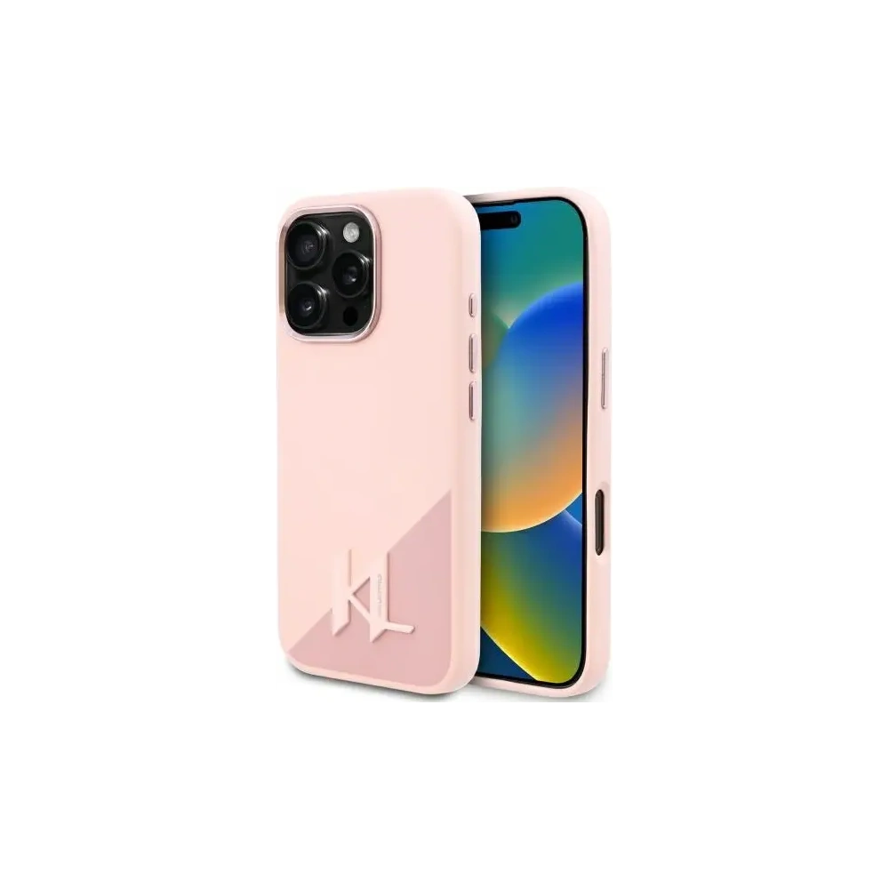 Hurtownia GSM - Etui Karl Lagerfeld KLHMP16XSCMKMPCP Apple iPhone 16 Pro Max hardcase silikonový Shadow Metal Initial MagSafe růžový/pink - KLD21782 - {ean13} - Hurt