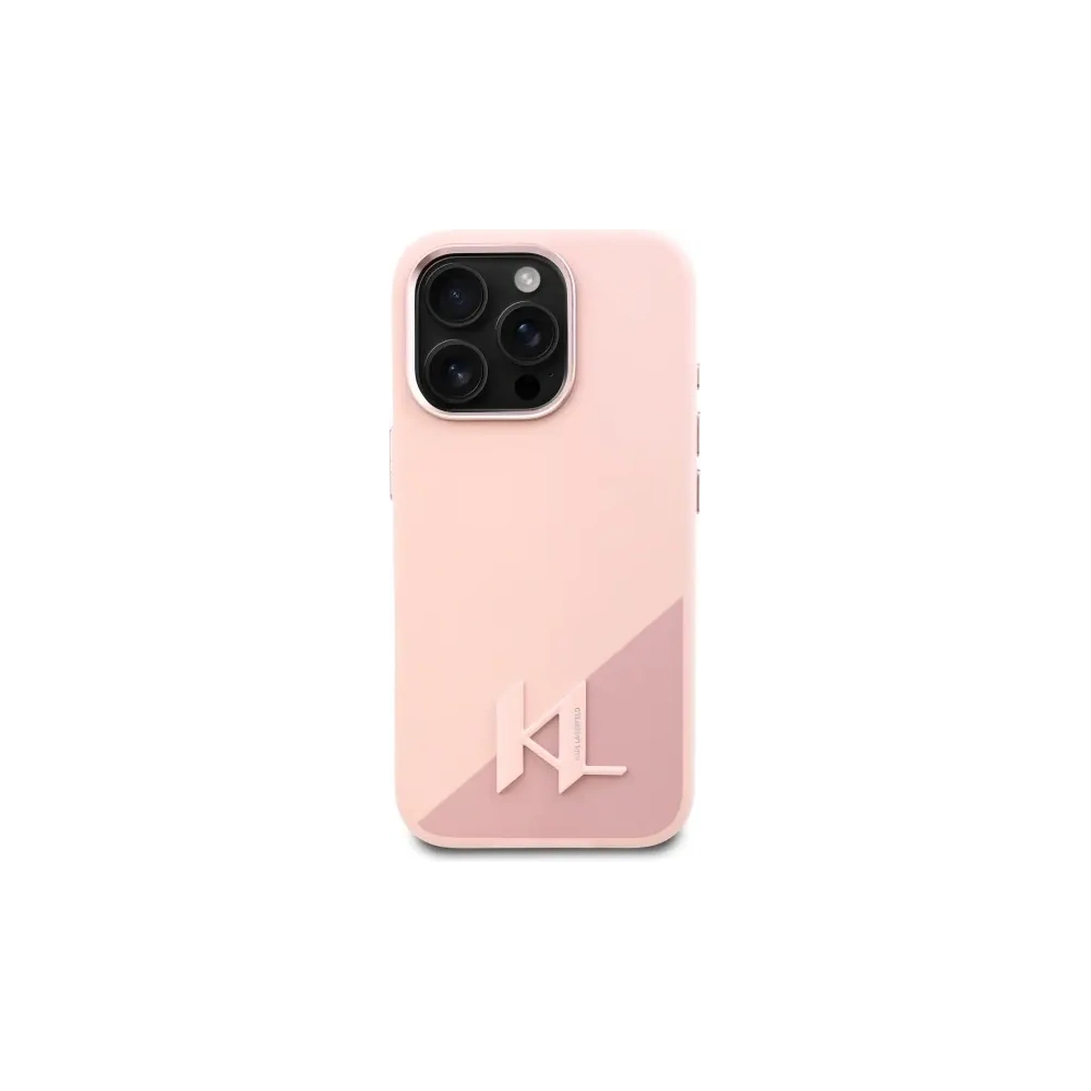 Hurtownia GSM - Etui Karl Lagerfeld KLHMP16XSCMKMPCP Apple iPhone 16 Pro Max hardcase Silicone Shadow Metal Initial MagSafe różowy/pink - KLD21782 - {ean13} - Hurt