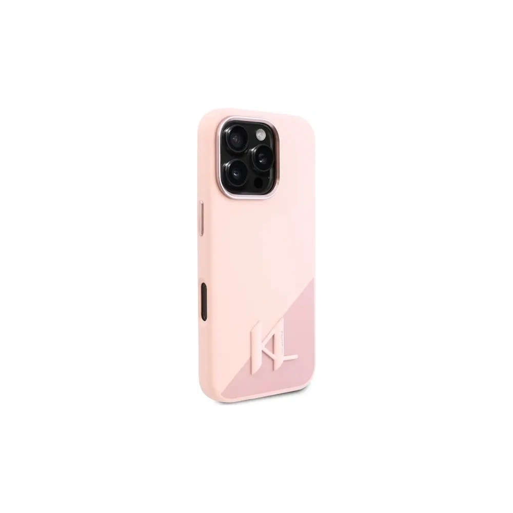 Hurtownia GSM - Etui Karl Lagerfeld KLHMP16XSCMKMPCP Apple iPhone 16 Pro Max hardcase Silicone Shadow Metal Initial MagSafe różowy/pink - KLD21782 - {ean13} - Hurt