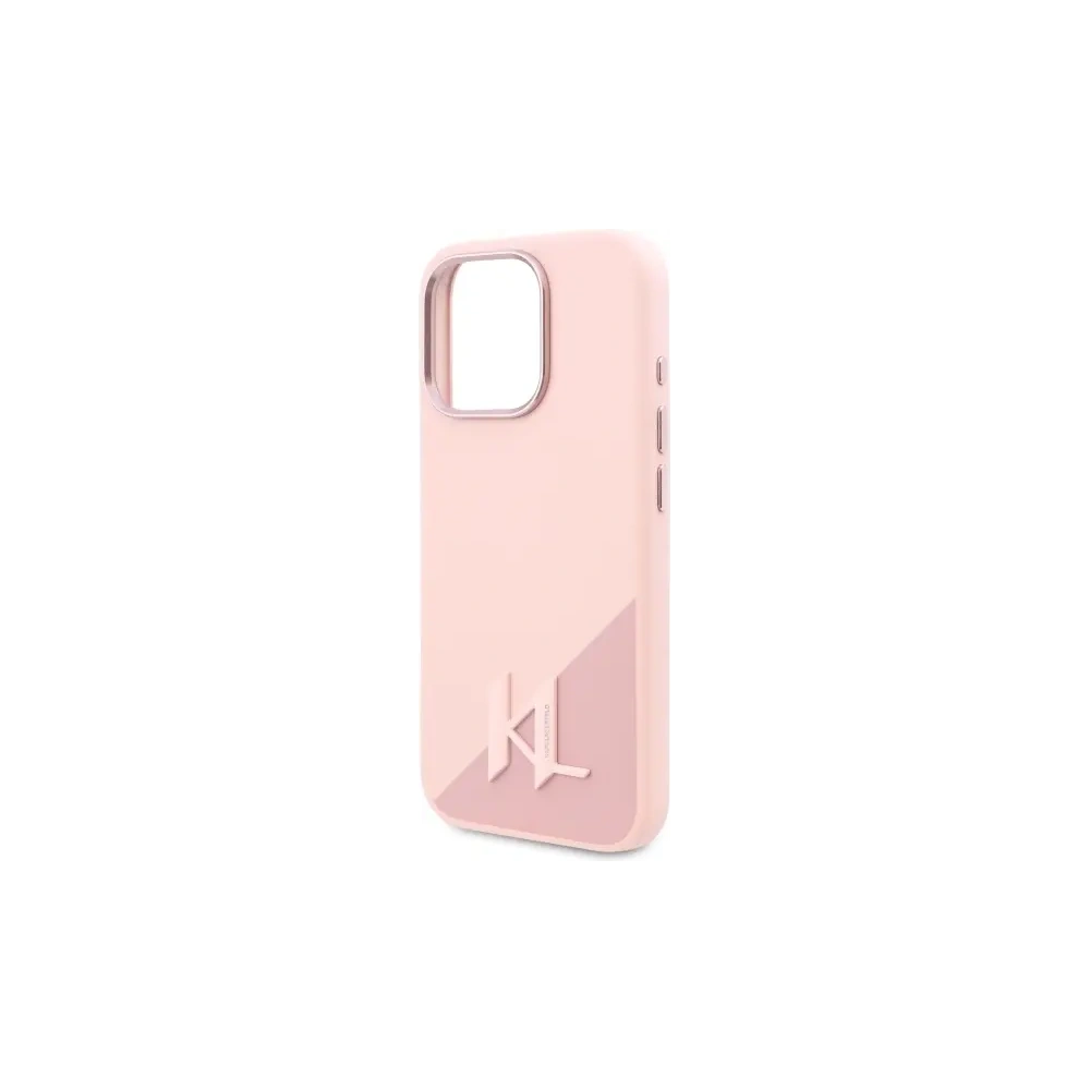 Wholesale Karl Lagerfeld KLHMP16XSCMKMPCP Apple iPhone 16 Pro Max hardcase Silicone Shadow Metal Initial MagSafe pink - KLD21782 - {ean13} - Hurt