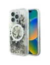 Etui Guess GUHMP16XLFMWTE Apple iPhone 16 Pro Max hardcase Liquid Glitter Flower MagSafe béžový/beige