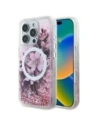 Guess GUHMP16XLFMWTP Apple iPhone 16 Pro Max Hardcase Liquid Glitter Flower MagSafe pink