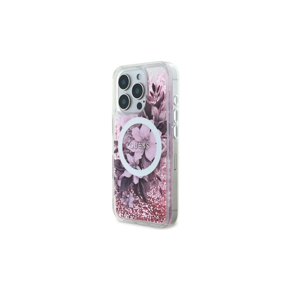 Hurtownia GSM - Etui Guess GUHMP16XLFMWTP Apple iPhone 16 Pro Max hardcase Liquid Glitter Flower MagSafe růžový/pink - GUE3682 - {ean13} - Hurt