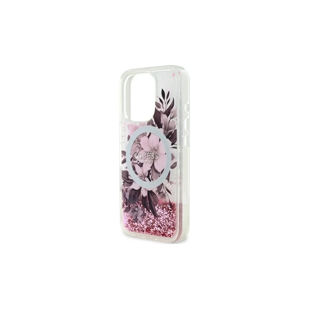 Hurtownia GSM - Etui Guess GUHMP16XLFMWTP Apple iPhone 16 Pro Max hardcase Liquid Glitter Flower MagSafe růžový/pink - GUE3682 - {ean13} - Hurt