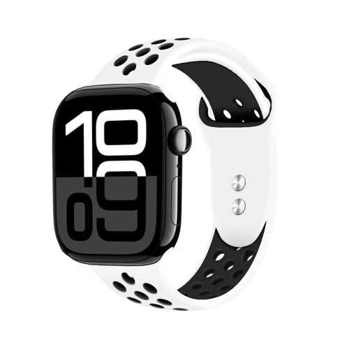 Pasek Crong Duo Sport Apple Watch 38/40/41/42mm (biały/czarny)