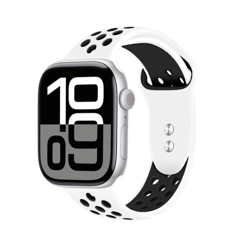 Pasek Crong Duo Sport Apple Watch 38/40/41/42mm (biały/czarny)