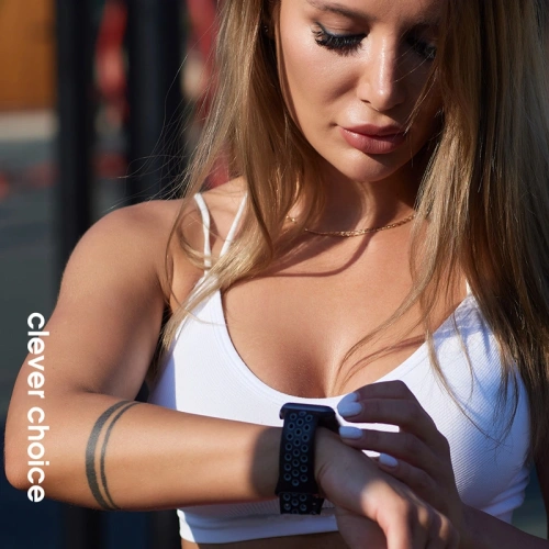 Pasek Crong Duo Sport Apple Watch 38/40/41/42mm (biały/czarny)