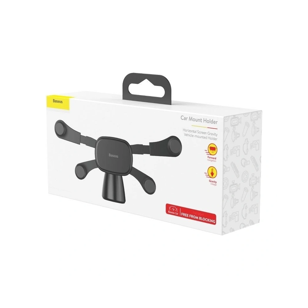 Wholesale Baseus Horizontal Screen Gravity Vehicle-mounted Holder Black - BSU1265BLK - {ean13} - Hurt