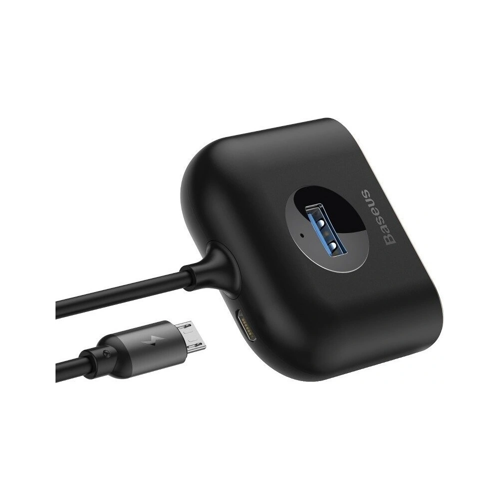 Wholesale Adapter USB 4w1 Baseus Square Round, HUB USB 3.0 do 1x USB 3.0 + 3x USB 2.0, 1m (black) - BSU1266BLK - {ean13} - Hurt