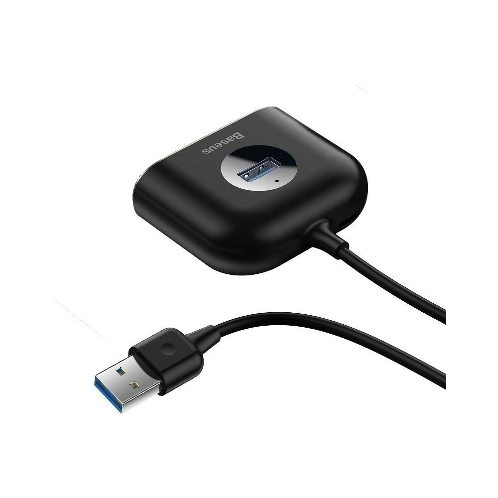 Hurtownia GSM - Adapter USB 4w1 Baseus Square Round, HUB USB 3.0 do 1x USB 3.0 + 3x USB 2.0, 1m (czarny) - BSU1266BLK - {ean13} - Hurt