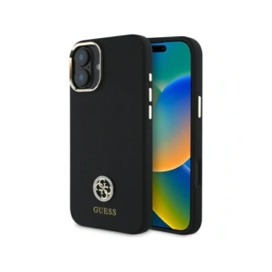 Etui Guess GUHCP16SM4DGPK Apple iPhone 16 hardcase Silicone Logo Strass 4G czarny/black