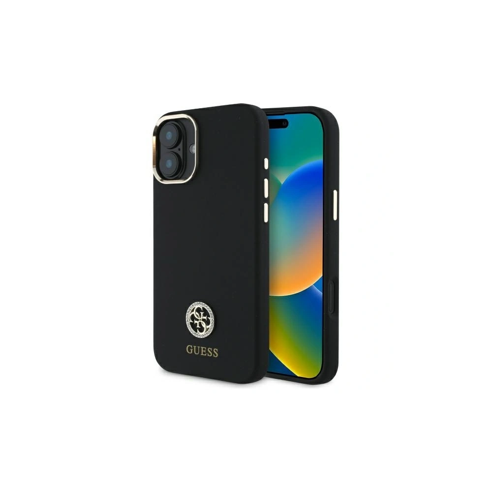 Hurtownia GSM - Etui Guess GUHCP16SM4DGPK Apple iPhone 16 hardcase Silicone Logo Strass 4G czarny/black - GUE4063 - {ean13} - Hurt