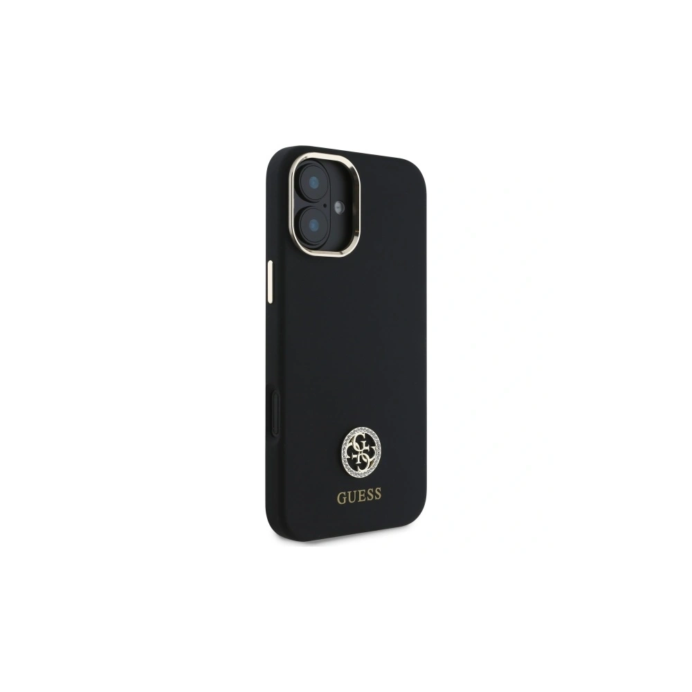 Hurtownia GSM - Etui Guess GUHCP16SM4DGPK Apple iPhone 16 tvrdý kryt silikonový logo strass 4G černý/black - GUE4063 - {ean13} - Hurt