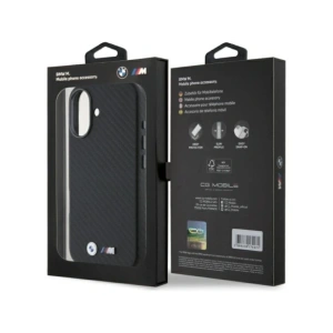 Hurtownia GSM - Etui BMW BMHCP16S23PUFWC Apple iPhone 16 hardcase Carbon Wrapped Metal czarny/black - BMW689 - {ean13} - Hurt