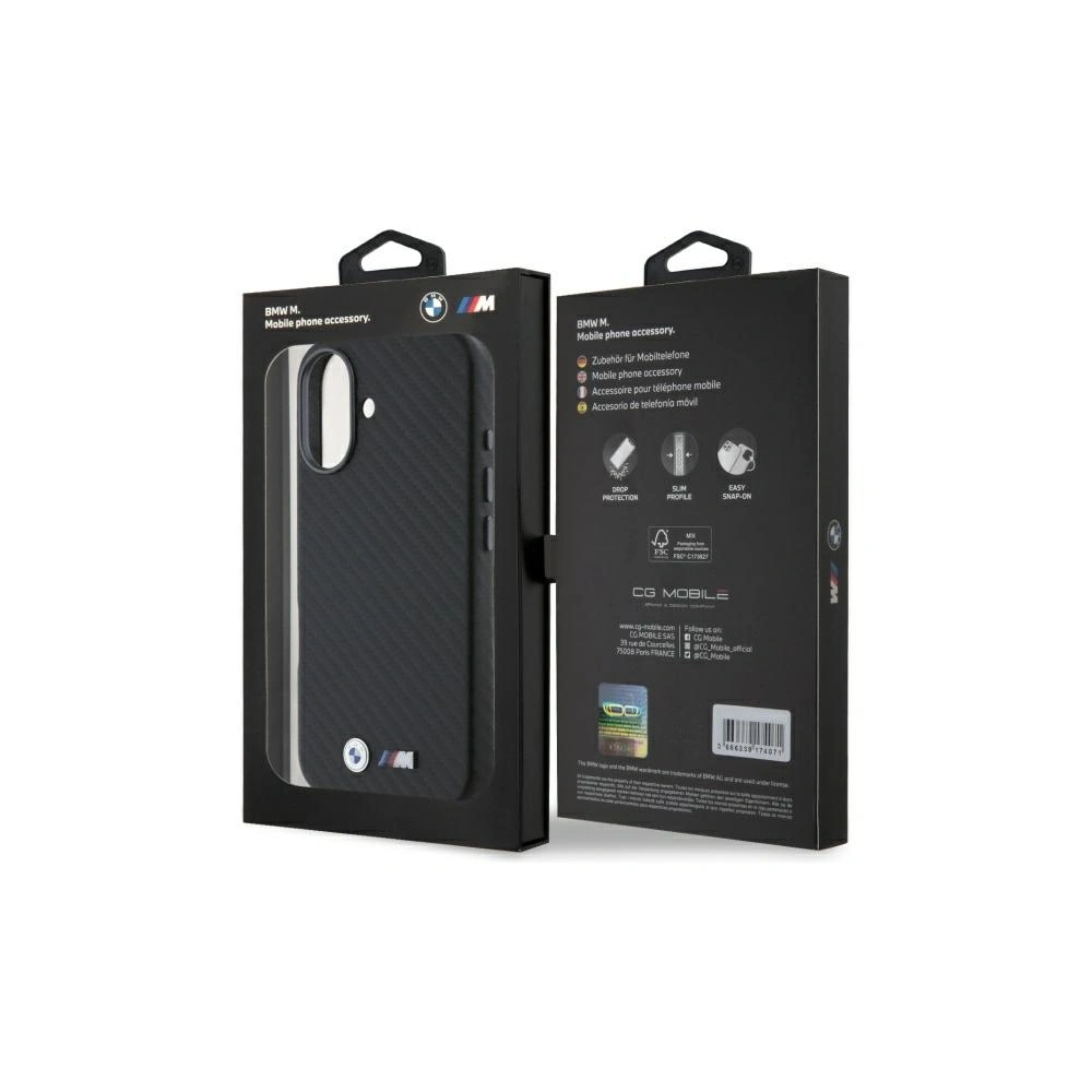 Hurtownia GSM - BMW BMHCP16S23PUFWC Apple iPhone 16 Hartschale Carbon umwickelt Metall schwarz - BMW689 - {ean13} - Hurt