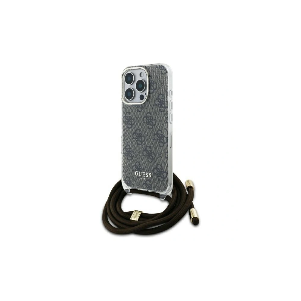 Hurtownia GSM - Etui Guess GUHCP16LHC4SEW Apple iPhone 16 Pro hardcase Crossbody Cord 4G Print hnědý/brown - GUE4067 - {ean13} - Hurt