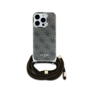 Etui Guess GUHCP16LHC4SEW Apple iPhone 16 Pro hardcase Crossbody Cord 4G Print brązowy/brown