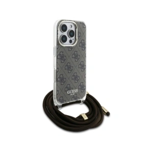 Etui Guess GUHCP16LHC4SEW Apple iPhone 16 Pro hardcase Crossbody Cord 4G Print brązowy/brown