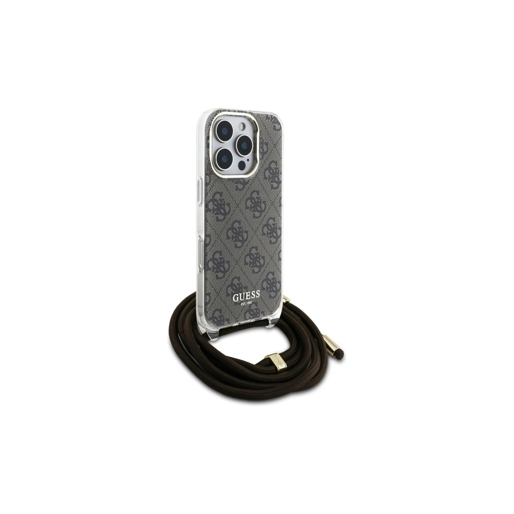 Hurtownia GSM - Etui Guess GUHCP16LHC4SEW Apple iPhone 16 Pro hardcase Crossbody Cord 4G Print hnědý/brown - GUE4067 - {ean13} - Hurt