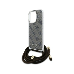 Etui Guess GUHCP16LHC4SEW Apple iPhone 16 Pro hardcase Crossbody Cord 4G Print brązowy/brown