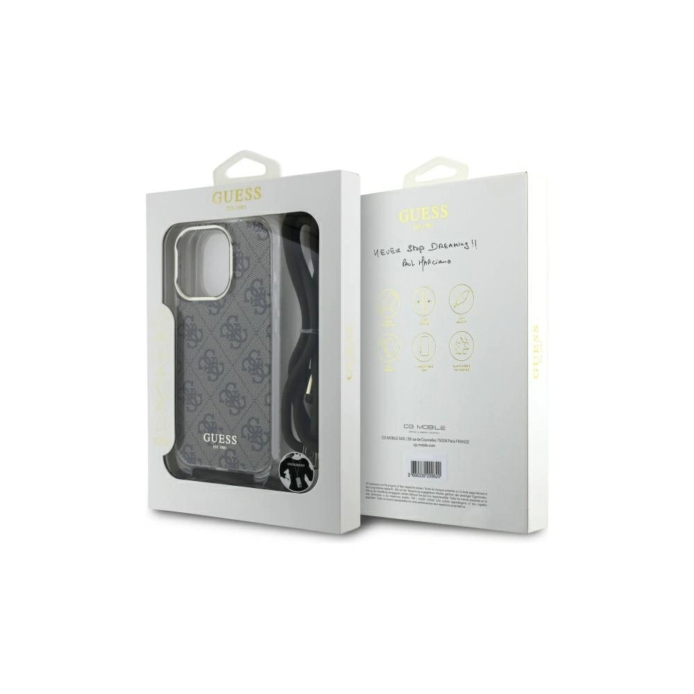 Hurtownia GSM - Etui Guess GUHCP16LHC4SEW Apple iPhone 16 Pro hardcase Crossbody Cord 4G Print hnědý/brown - GUE4067 - {ean13} - Hurt