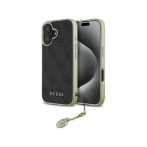 Wholesale Guess GUHCP16MGF4GGR Apple iPhone 16 Plus hardcase 4G Charms Collection black - GUE4069 - {ean13} - Hurt