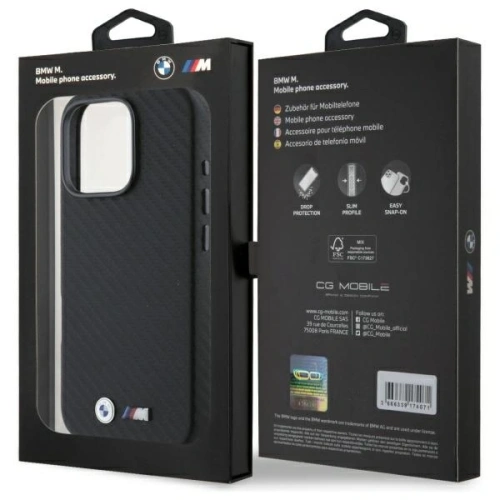 Etui BMW BMHCP16X23PUFWC Apple iPhone 16 Pro Max hardcase Carbon Wrapped Metal czarny/black