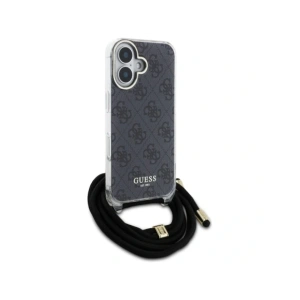 Etui Guess GUHCP16SHC4SEK Apple iPhone 16 hardcase Crossbody Cord 4G Print czarny/black