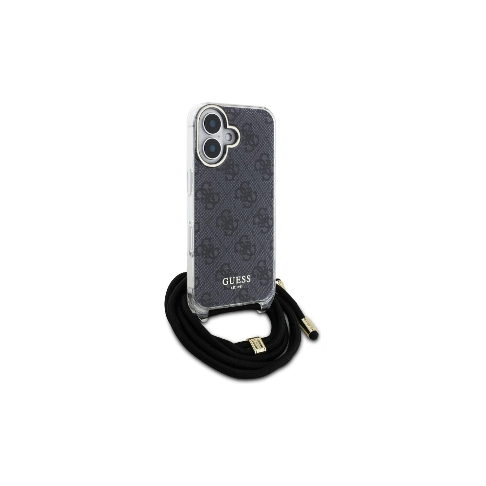 Wholesale Guess GUHCP16SHC4SEK Apple iPhone 16 hardcase Crossbody Cord 4G Print black - GUE4073 - {ean13} - Hurt