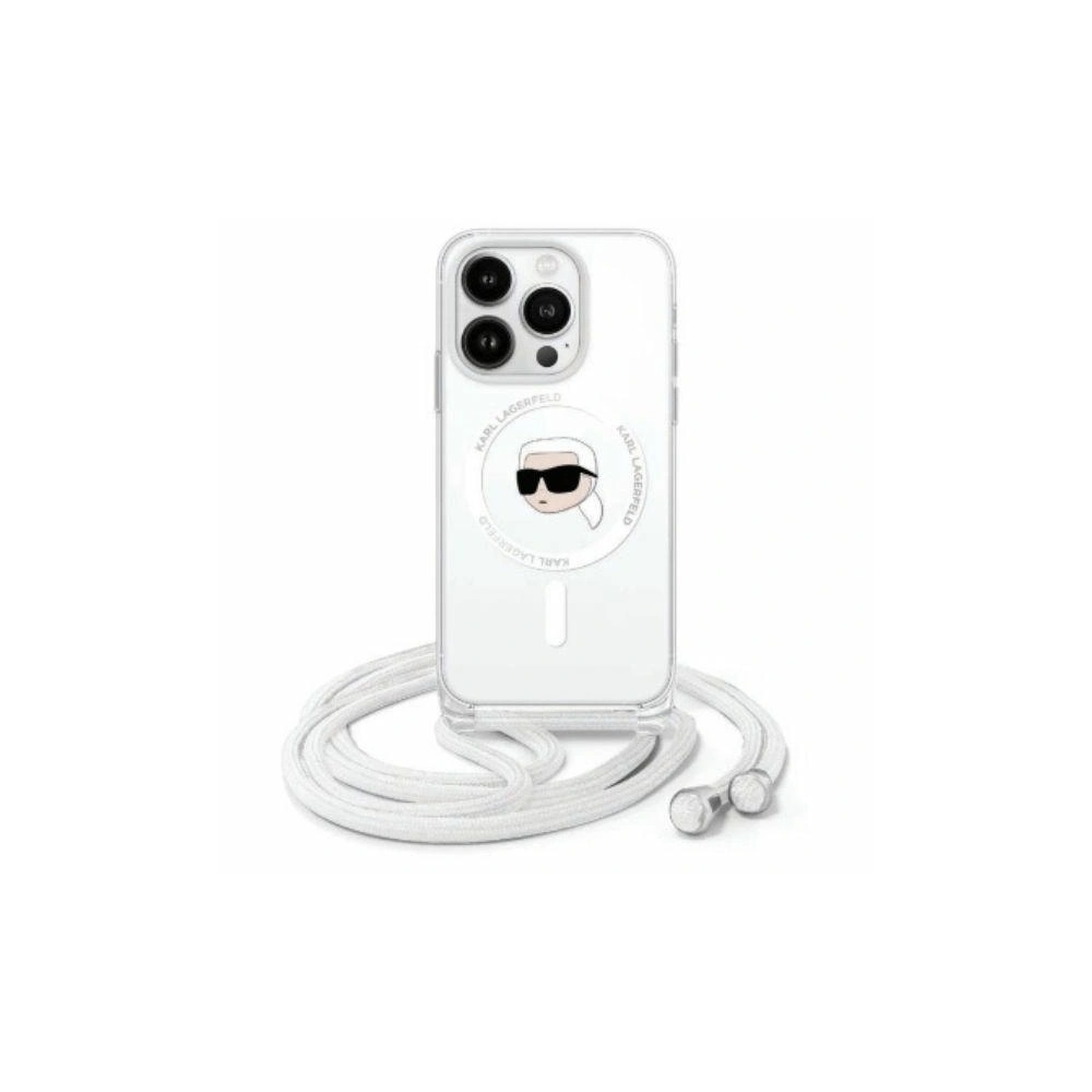 Wholesale Karl Lagerfeld KLHMP16XHCKHNT Apple iPhone 16 Pro Max hardcase Crossbody IML Karl Head Magsafe transparent - KLD21785 - {ean13} - Hurt