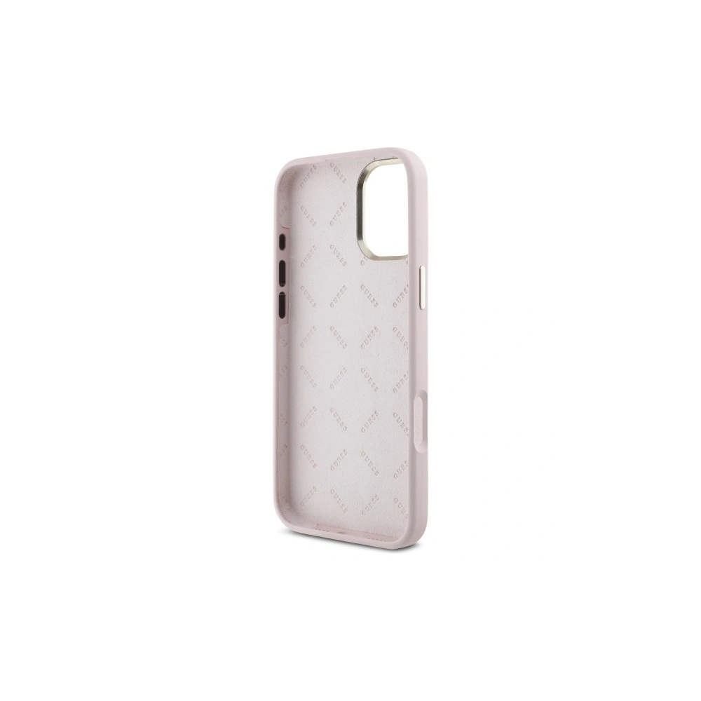 Hurtownia GSM - Etui Guess GUHCP16SSMBSLP Apple iPhone 16 hardcase Silicone Script Metal Logo & Frame różowy/pink - GUE4075 - {ean13} - Hurt