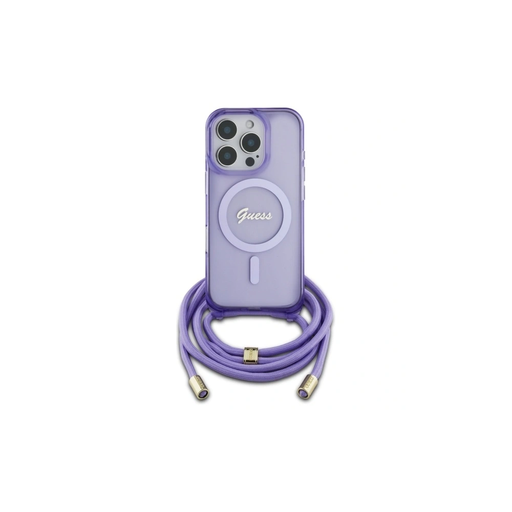 Hurtownia GSM - Guess GUHMP16LHCTSGNSU Apple iPhone 16 Pro hardcase Crossbody Cord Script MagSafe violet - GUE4079 - {ean13} - Hurt