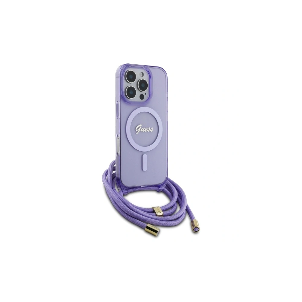 Hurtownia GSM - Guess GUHMP16LHCTSGNSU Apple iPhone 16 Pro hardcase Crossbody Cord Script MagSafe violet - GUE4079 - {ean13} - Hurt