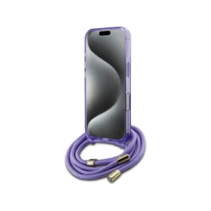 Etui Guess GUHMP16LHCTSGNSU Apple iPhone 16 Pro hardcase Crossbody Cord Script MagSafe fioletowy/purple