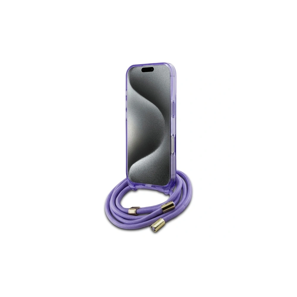 Hurtownia GSM - Etui Guess GUHMP16LHCTSGNSU Apple iPhone 16 Pro hardcase Crossbody Cord Script MagSafe fioletowy/purple - GUE4079 - {ean13} - Hurt