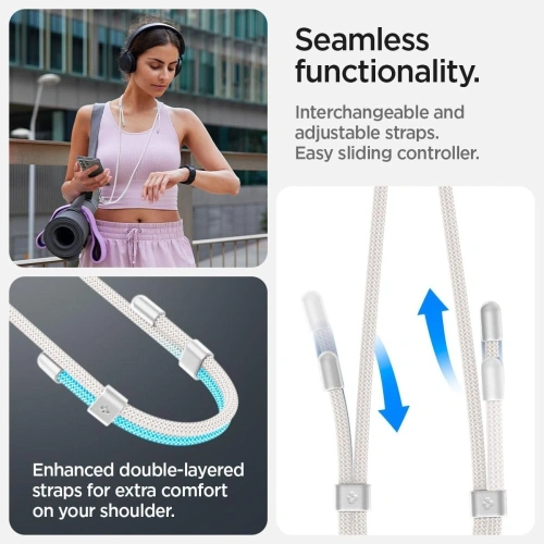 Smyczki Spigen Universal Strap Set Crossbody & Wrist Pearl White