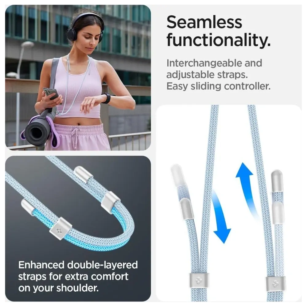 Wholesale Spigen Universal Strap Set Crossbody & Wrist Mute Blue - SPN16520 - {ean13} - Hurt