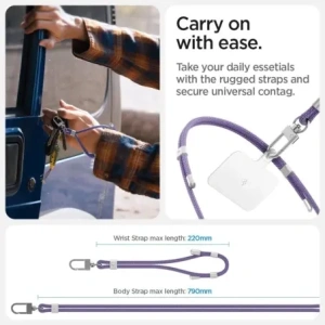 Smyczky Spigen Universal Strap Set Crossbody & Wrist Deep Purple