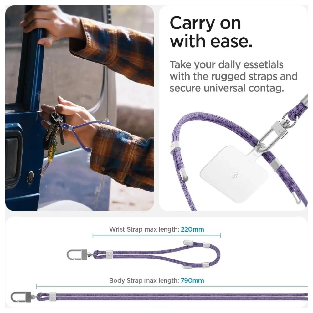 Hurtownia GSM - Smyczki Spigen Universal Strap Set Crossbody & Wrist Deep Purple - SPN16521 - {ean13} - Hurt
