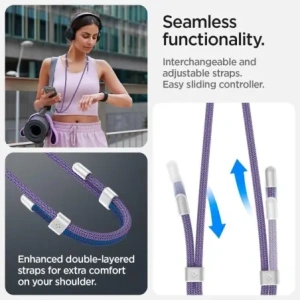 Smyczky Spigen Universal Strap Set Crossbody & Wrist Deep Purple