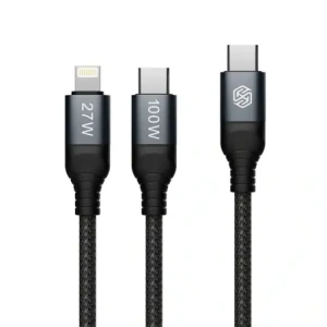 Wholesale Cable Nillkin Data Cable DualPower 2w1 USB-C PD 3.0 100W, Lightning PD 27W black - NLK1630 - {ean13} - Hurt