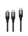 Cable Nillkin Data Cable DualPower 2w1 USB-C PD 3.0 100W, Lightning PD 27W black