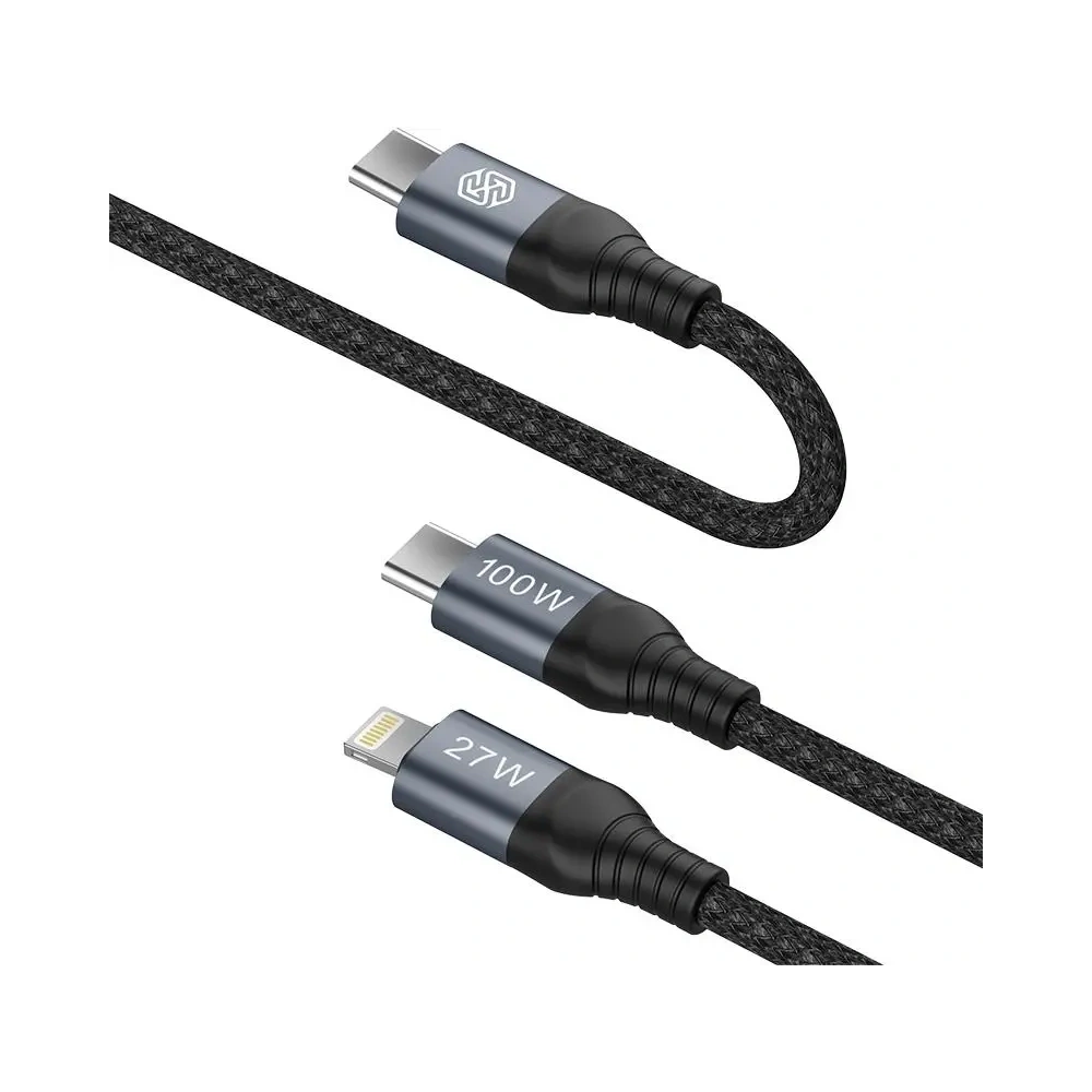 Wholesale Cable Nillkin Data Cable DualPower 2w1 USB-C PD 3.0 100W, Lightning PD 27W black - NLK1630 - {ean13} - Hurt