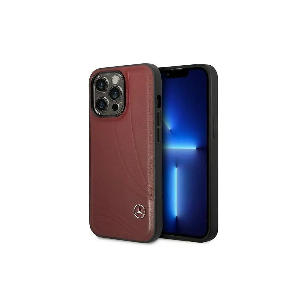 Wholesale Mercedes MEHCP14L8ROLR Apple iPhone 14 Pro hardcase Leather Wave Patern red - MRS127 - {ean13} - Hurt