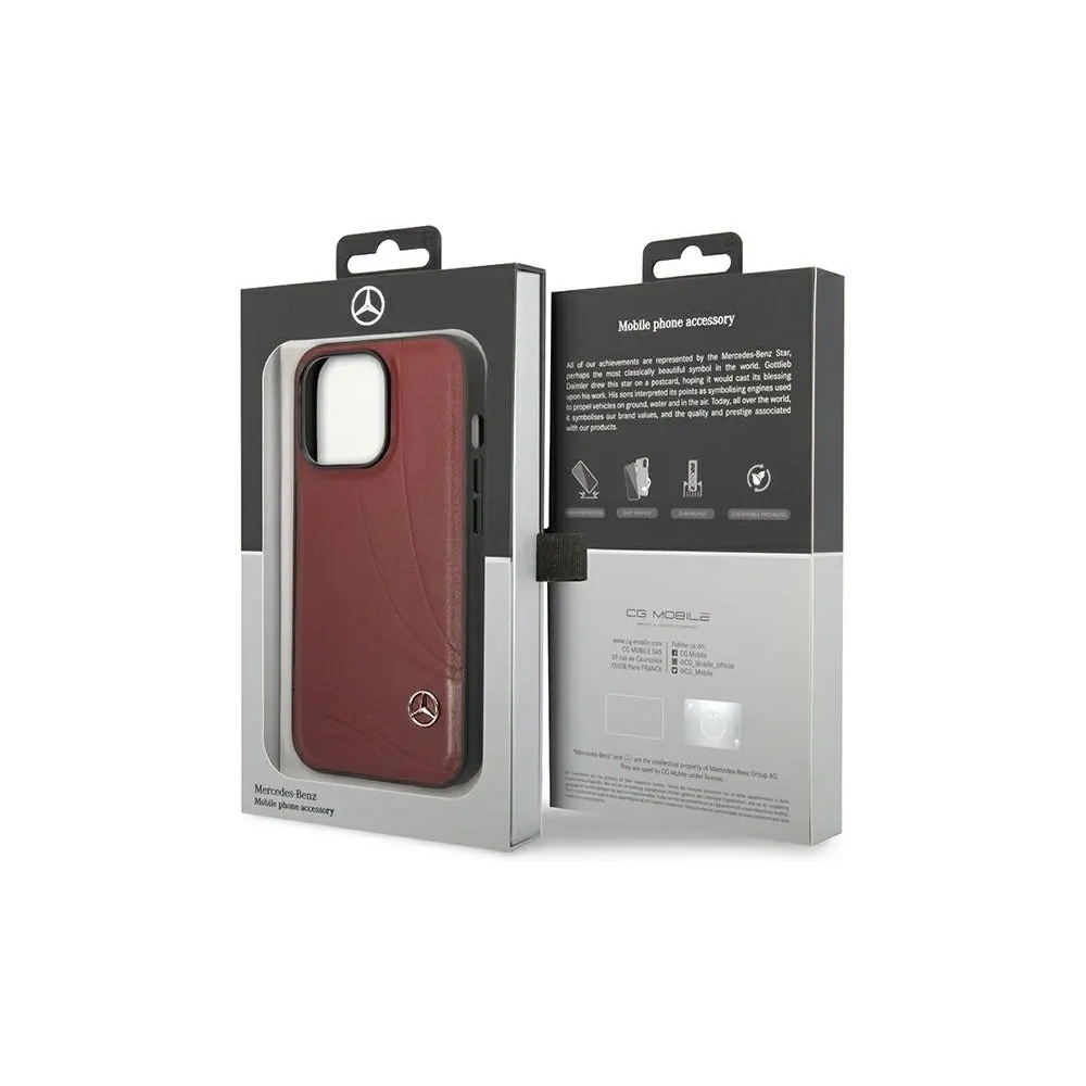 Hurtownia GSM - Etui Mercedes MEHCP14L8ROLR Apple iPhone 14 Pro hardcase Leather Wave Patern czerwony/red - MRS127 - {ean13} - Hurt
