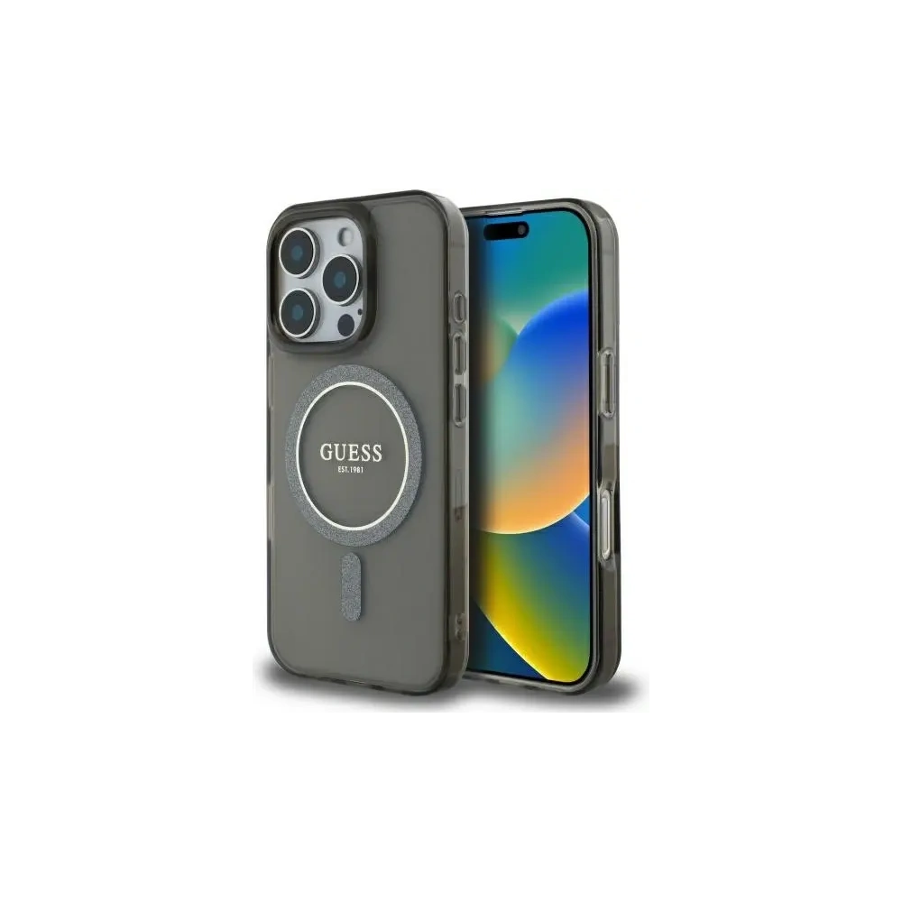 Hurtownia GSM - Etui Guess GUHMP16LHFGEREK Apple iPhone 16 Pro hardcase IML Glitter Circle MagSafe czarny/black - GUE4081 - {ean13} - Hurt