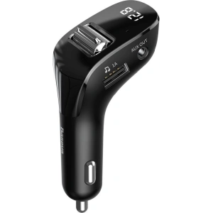Hurtownia GSM - Transmiter FM Baseus Streamer F40, AUX, Bluetooth 5.0, 2x USB, 3A (czarny) - BSU1290BLK - {ean13} - Hurt